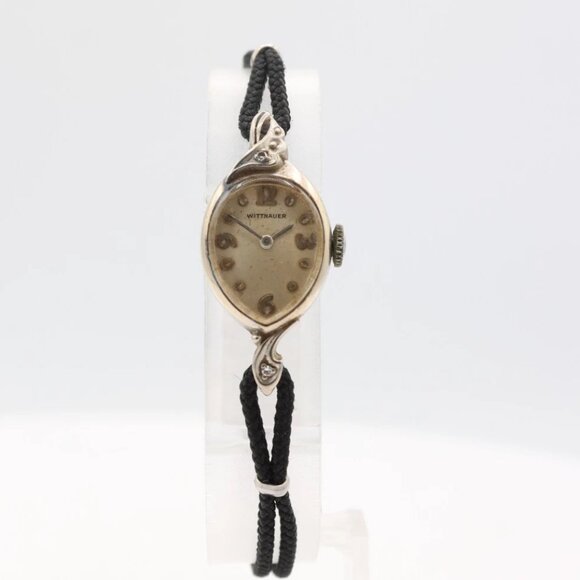 Vintage Wittnauer Diamond Deco Ladies Mechanical Wristwatch 5D3 Steel & White GF main image 4